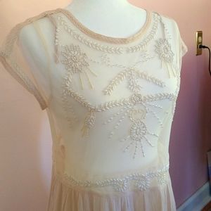 Free people beaded mesh slip